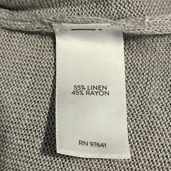 Jjill women’s medium linen 3/4 sleeve tunic cardigan sweater - Picture 5 of 5